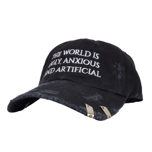 UGLY, ANXIOUS AND ARTIFICIAL HAT: FADED BLACK