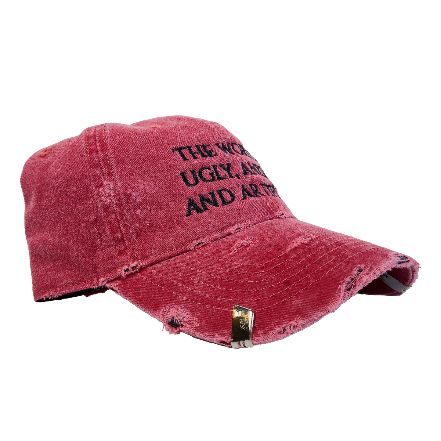 UGLY, ANXIOUS AND ARTIFICIAL HAT: FADED RED