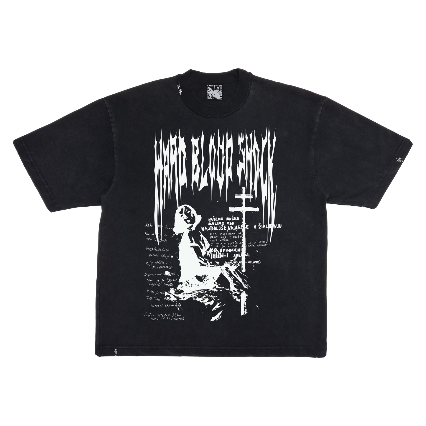 HARD BLOOD SHOCK T-SHIRT: FADED BLACK