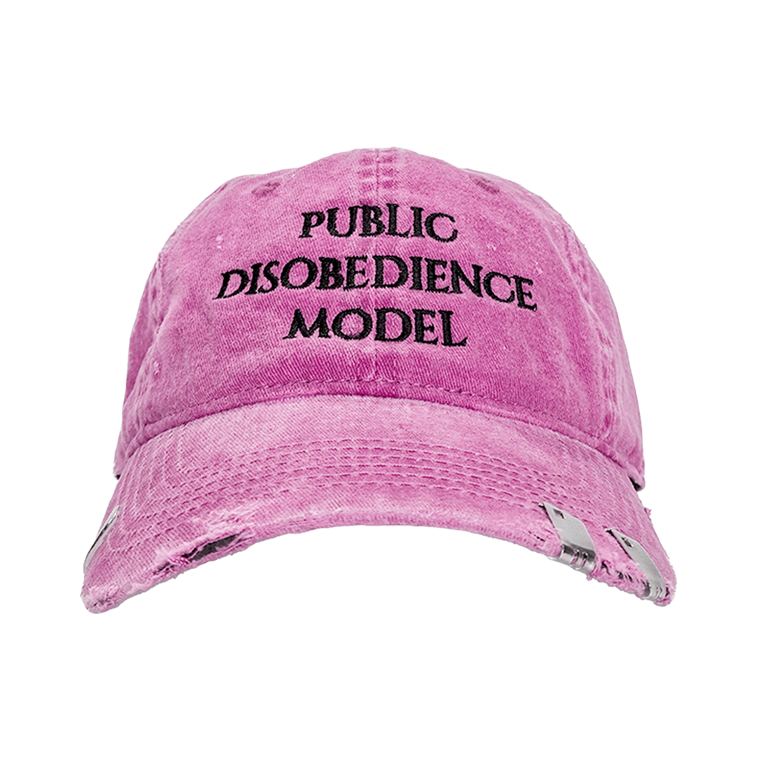 PUBLIC DISOBEDIENCE HAT: FADED PINK