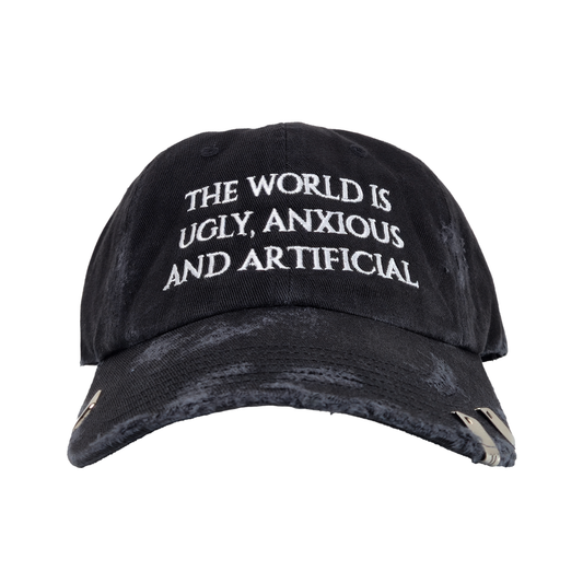 UGLY, ANXIOUS AND ARTIFICIAL HAT: FADED BLACK