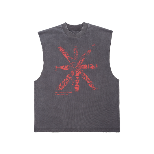 INTERVENTION SLEEVELESS T-SHIRT: DUST