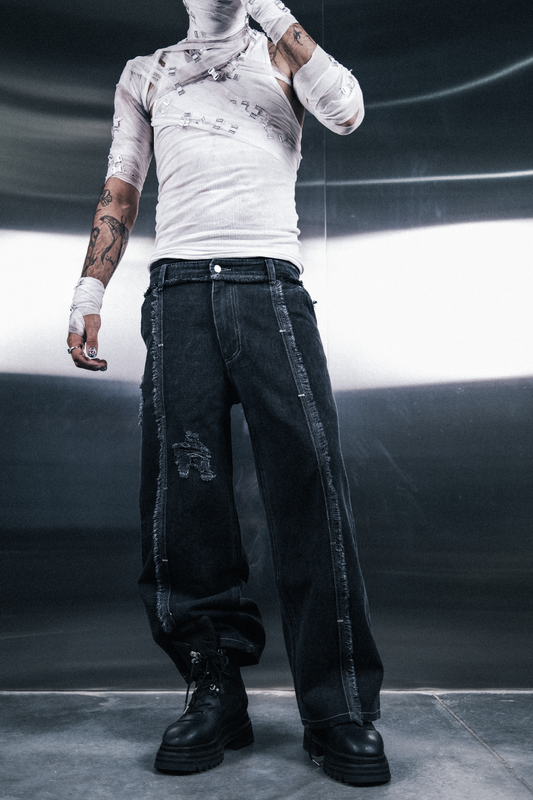 STAPLED PANTS VINTAGE WASHED [OVERSIZED]
