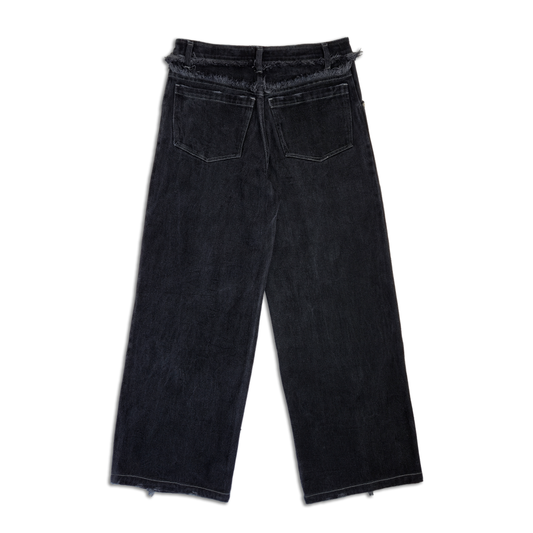 STAPLED PANTS DARK WASHED [SLIM]
