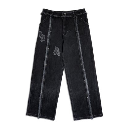 STAPLED PANTS DARK WASHED [SLIM]