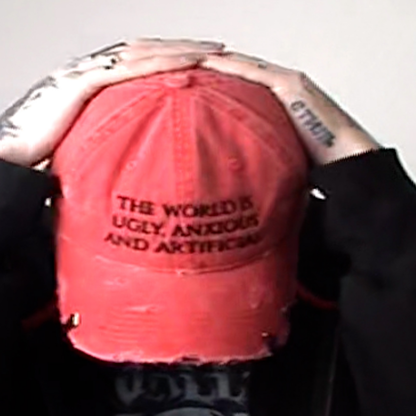 UGLY, ANXIOUS AND ARTIFICIAL HAT: FADED RED